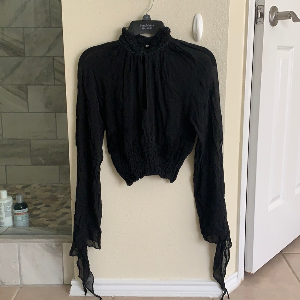 Black Sheer Crop Top